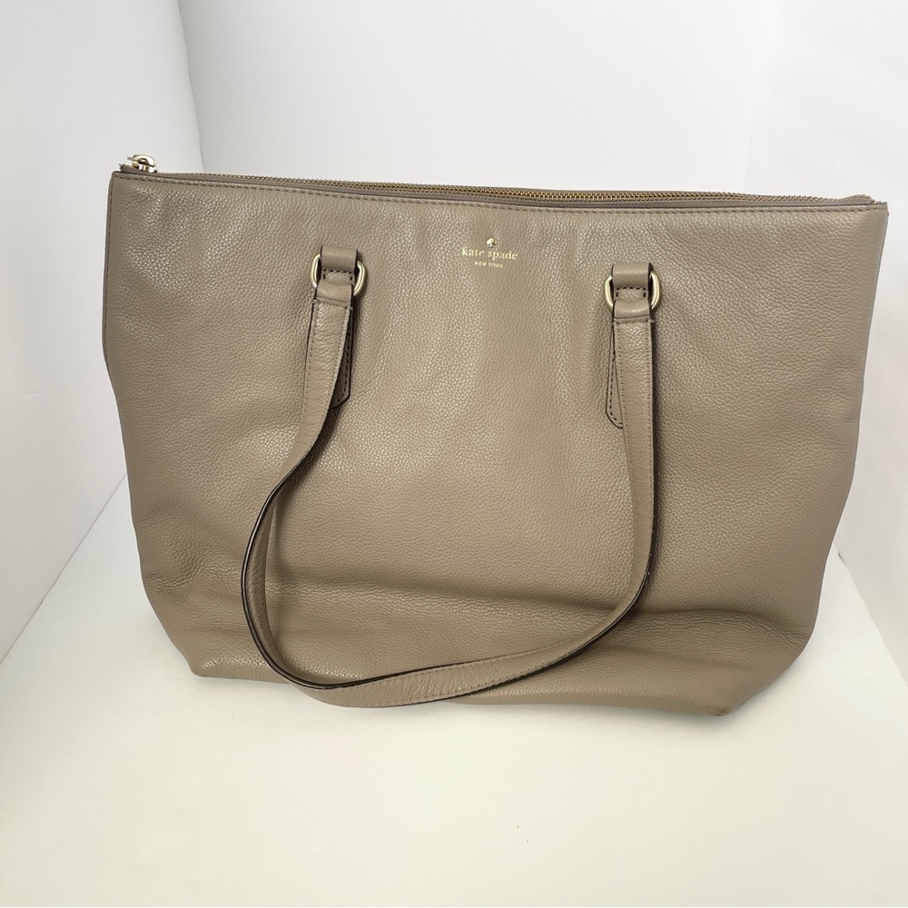 Kate Spade Taupe Leather Tote Bag